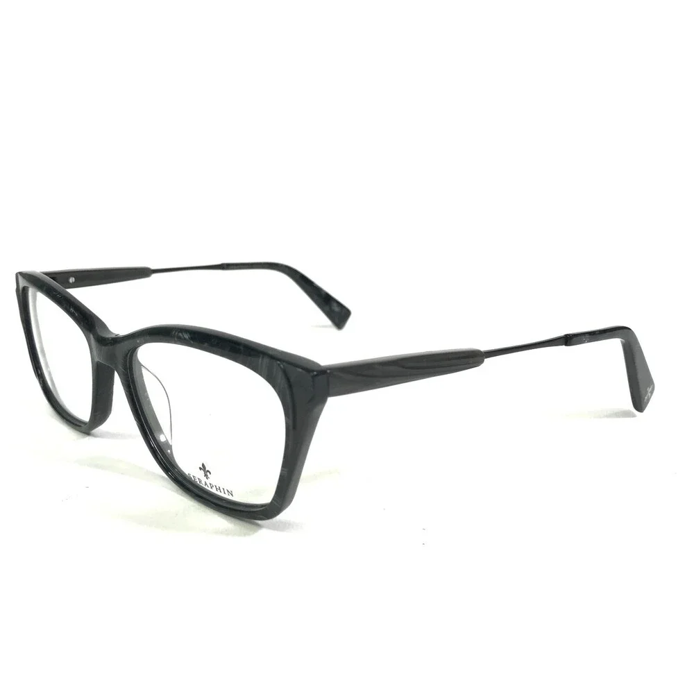 Seraphin Eyeglasses Frames SHEFFIELD/8973 Black Gray Cat Eye Full Rim 52-17-140